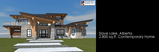 Samuelson Timberframe Design - Slave Lake Alberta West Coast Contemporary Style Timberframe home design Slave Lake AB
