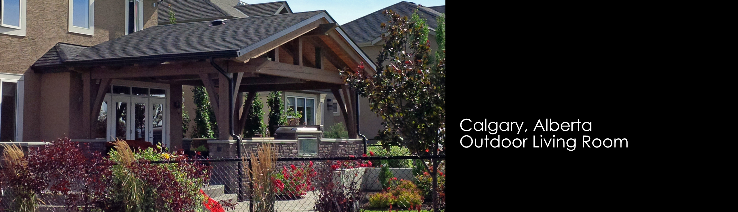 Samuelson Timberframe Design - Calgary, Alberta Outdoor Living Room Timber Frame